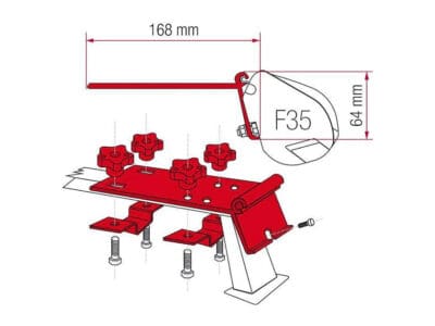 Fiamma F35 Adapter für Dachträger
